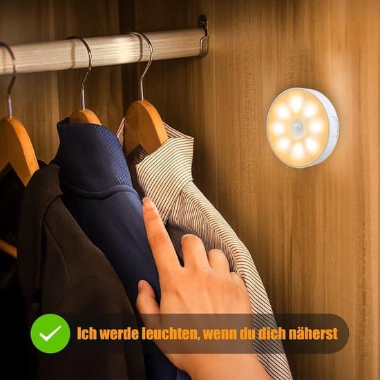 Night Light Set - 8 LED Motion Sensor Night Lamps - USB Rechargeable and 3 Operating Modes - Automatic On/Off/Standby - For Bedroom Hallway 3 Pieces