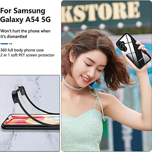 Heltäckande fodral för Samsung A54 5g skärmskydd helkroppsskydd blue blue