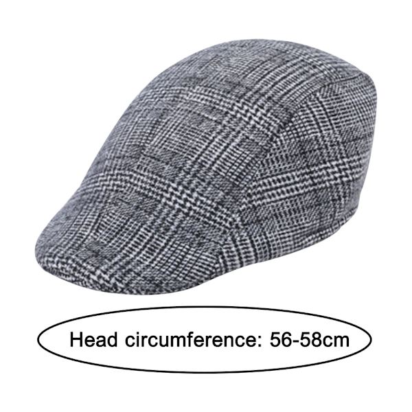 Nyhetspojkehattar för män Irländsk platt keps monterad Ivy hatt Retro Gatsby hatt herr Beret keps twill svart och vit