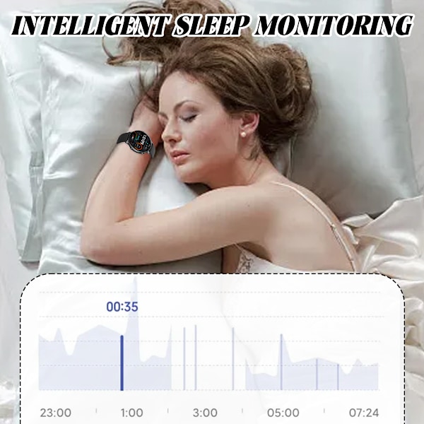 Smartklocka, Smartklockor för iOS Android, med Blodsyre/Hjärtfrekvens/Sömnmonitor/Meddelandevisning/Motta Samtal, med Flera Sportlägen