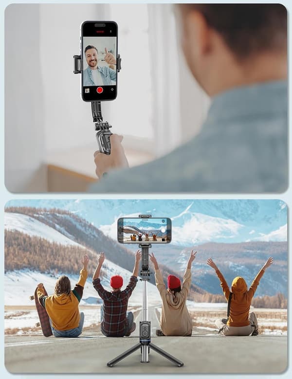 Selfie Stick/106cm Adjustable Tripod Mobile Stand with Bluetooth Remote Control, Detachable Clip, 360° Rotating Stand