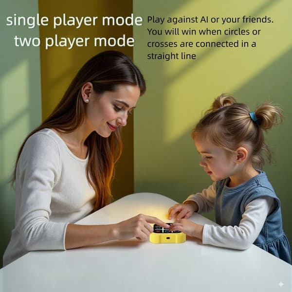 Uppladdningsbart elektroniskt tre i rad-spel, handhållet, 4 i 1