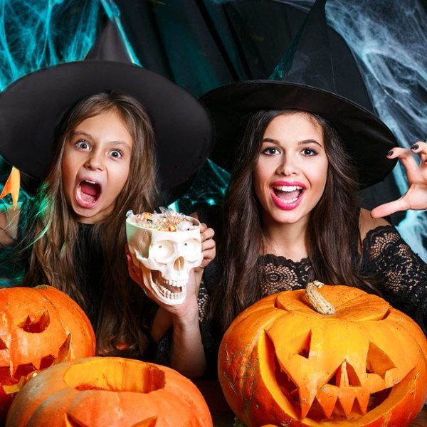 4 st svarta Halloween häxhattar, svarta häxhattar hängande, Halloween svart häxhatt häxmössa kostymtillbehör för Halloween