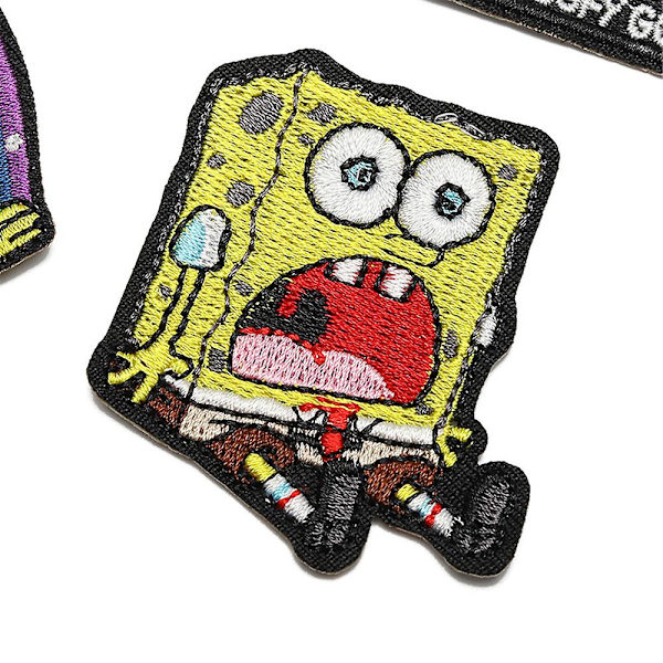 15 st Spongebob Squarepants-tema Broderade Strykjärnspåsar, DIY Sy Applikationslapp, Sy På/Strykjärnspås för Jeans, Byxor, Kläder, Jacka,