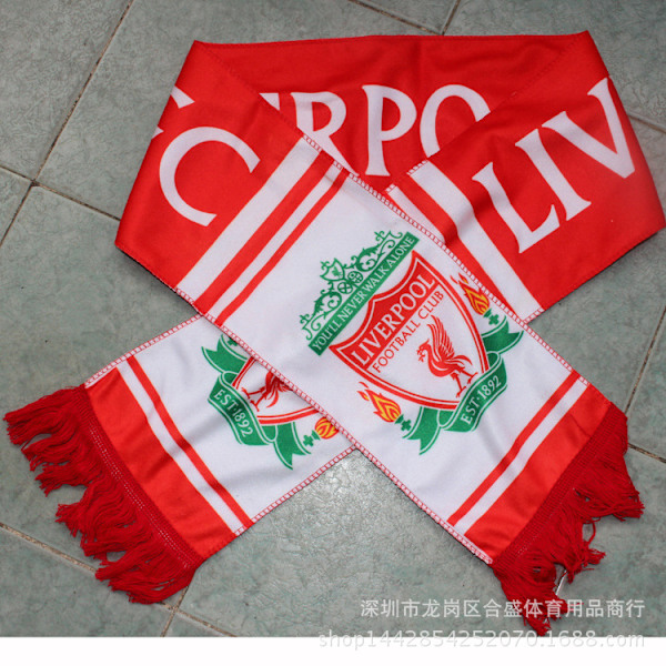 Mub- Fans Real Madrid, Liverpool, Miami haklappar, halsdukar, fotbollsfans, höst och vinter jubel, handviftande halsduka Liverpool rött och vitt Liverpool rött och vitt