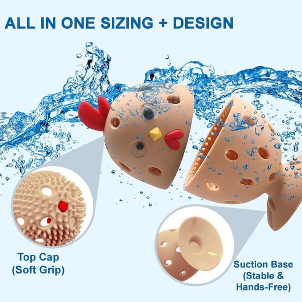 Fresh Egg Washer, Fresh Egg Brush, Reusable Silicone Chicken Shaped Scrubber, Egg Shell Cleaner for Poultry Farm