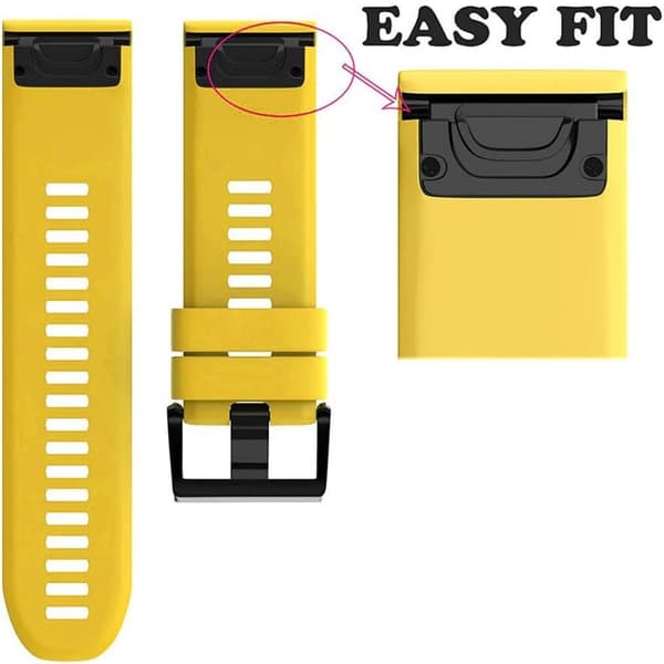 Til Fenix5/6/7/7x/6x/5X Rem 26mm Silikonearmbånd yellow