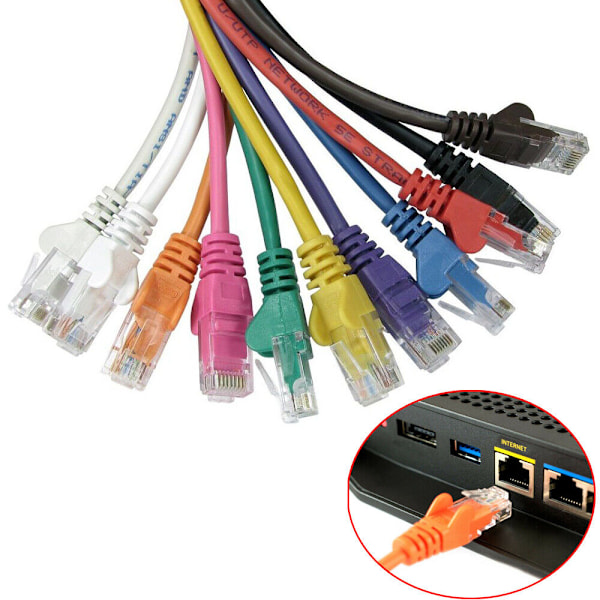 (3st) 7m - Nätverkskabel Cat5e - Internetkabel grå (7 Meter) (7 Meter)