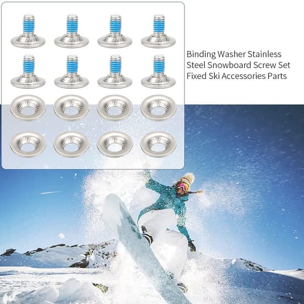 8-delt sæt - Snowboardbinding skruer - snowboard - reservedele - Binding Montering - Skibefæstelsesskruer - Skitilbehør - Snowboardbindingsskruesæt