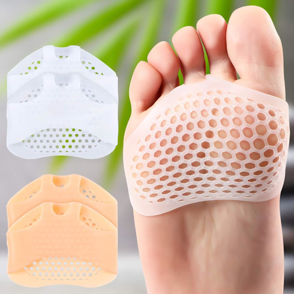 2 par fotkuddar Andas silikon främre fotdyna Anti-slip innersula för smärtlindring, kvinnlig fotskydd, mjuk halvgårds framfotsdyna