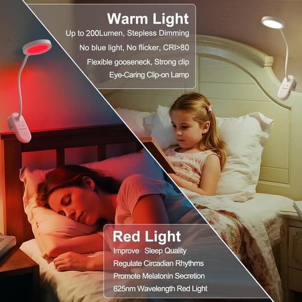 Red Light LED Sleep Aid Lamp 4500K Color Temperature Helps Promote Deep Relaxation.