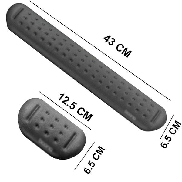 1 set minnesskum mus & tangentbord handledsstöd stöd kudde set för dator, bärbar dator, kontorsarbete, PC-spel - massagehål design - enkelt