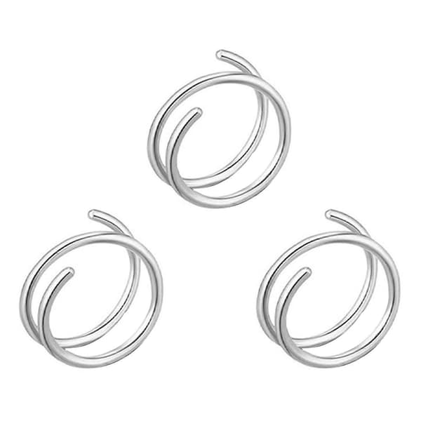 Højkvalitets 6/8/10mm 3 Dele/sæt Dobbelt Spiral Næsering Spiral Næsering Til Piger A