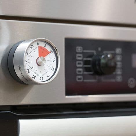 Køkkentimer, mekanisk, magnetisk, 1-60 minutter, rustfrit stål/plast