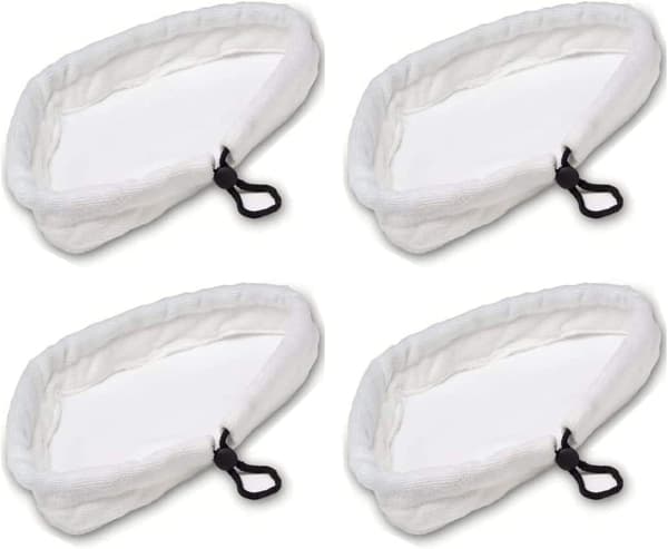 4 x dampmoppepuder -28 x 21 cm-Erstatningspuder til dampbørste- Vaskbare, holdbare erstatningsklude-Til diverse dampmopper med trekantede hoveder
