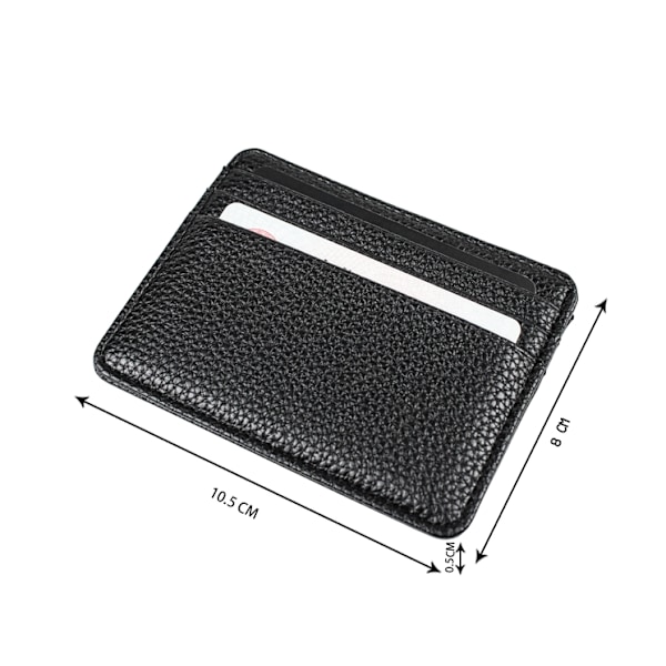Svart Korthållare plånbok med sedelfack-Tunn Minimalist