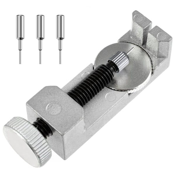 Klockarmbandborttagningssats Klockarmbandsverktyg med 3 extra stift för borttagning av klockarmbandsstift och klockstorlek Silver
