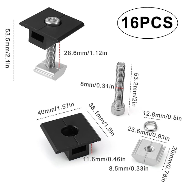 30mm solpanel fäste ändklämma mitt klämma fäste solmodul