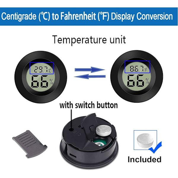 Mini digital hygrometer, inomhus termometer, LCD-skärm