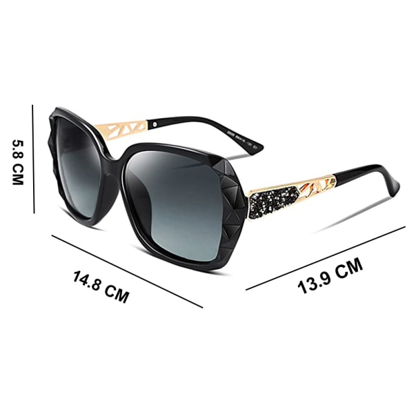 Rhinestone Polarized Solglasögon för Dam Trendiga Klassiska Dam Solglasögon Solskyddsgradient lila