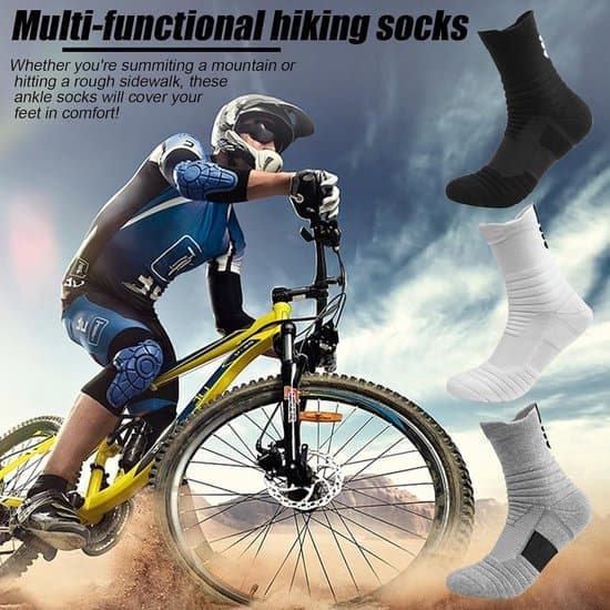 Basketball Socks (6 Pairs) - Suitable for Men Hiking Outdoors - Breathable and Cushioned - Comfortable for Multi-Day Use