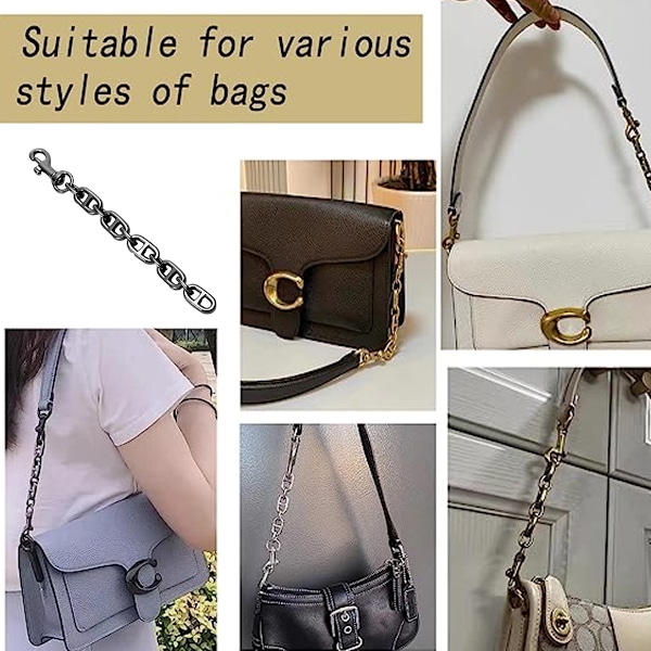 Metallplånbok kedja rem förlängare för tillbehör berlocker, förlänga crossbody axelväskor rem