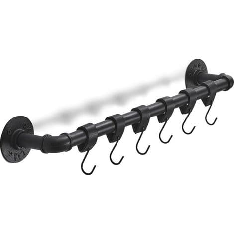 Multifunctional S-Hooks in Leather - Black - 4 Pieces - Clothes Hook - for Kitchen, Bathroom, Bedroom and Office
