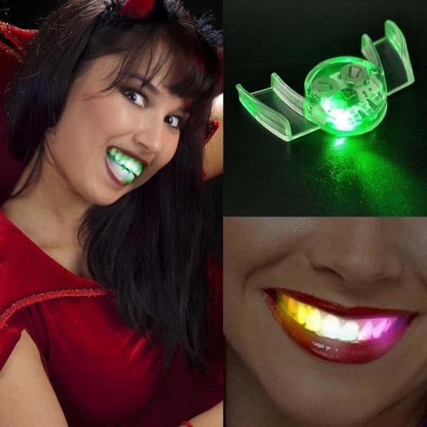 IC Halloween LED-blinkande hängslen Lysande tänder Lysande hängslen