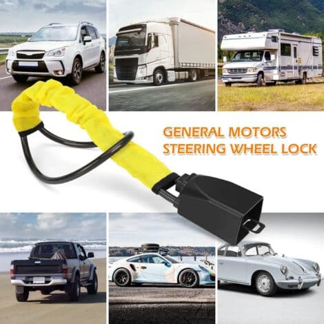 Adjustable Car Lock - Steel Cable and ABS - 3-Key Locking System - For Cars, Trucks, SUVs, Vans