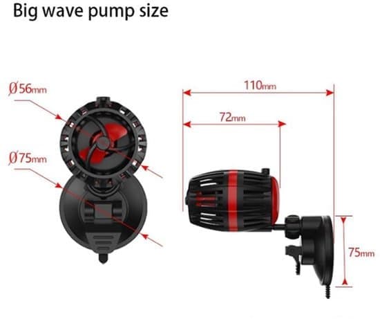 Aquarium Wave Pump - Turbine Style Wave Maker - Aquarium Circulation Pump - Adapter Included - Requires 12V/2A Adapter for Operation - 4-Position Adjustable