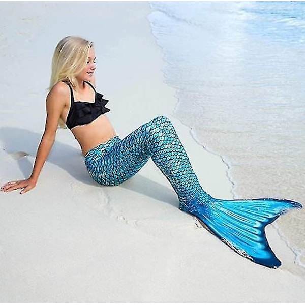 Kids Wear-resistant Mermaid Tail For Swimming, Monofin Included green S green S