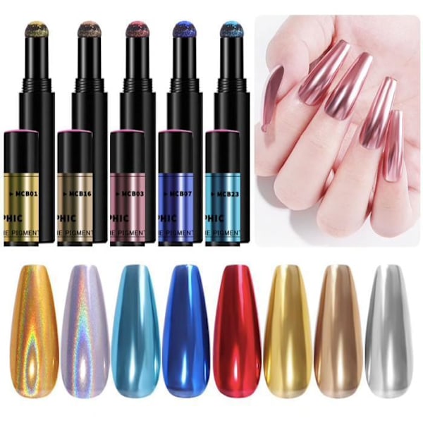 Mirror powder pen - Chrome pigment - 18 olika färger - MCB15 MCB15