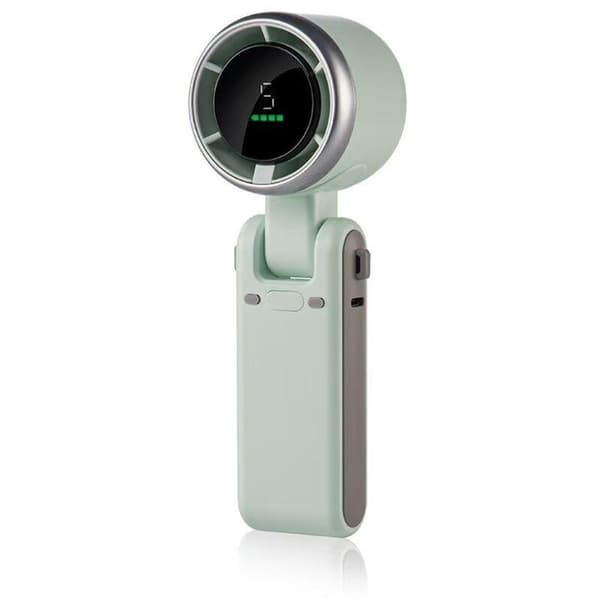 Mini bærbar genopladelig ventilator. Rejseventilator. Turboventilator. Halsventilator. Grøn.