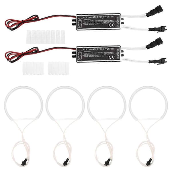 4 stk Hvite Frontlykter CCFL LED Angel Eyes Kit Halo Ring DRL Blinklys CCFL Frontlyspære For E36 E46 E39 E38