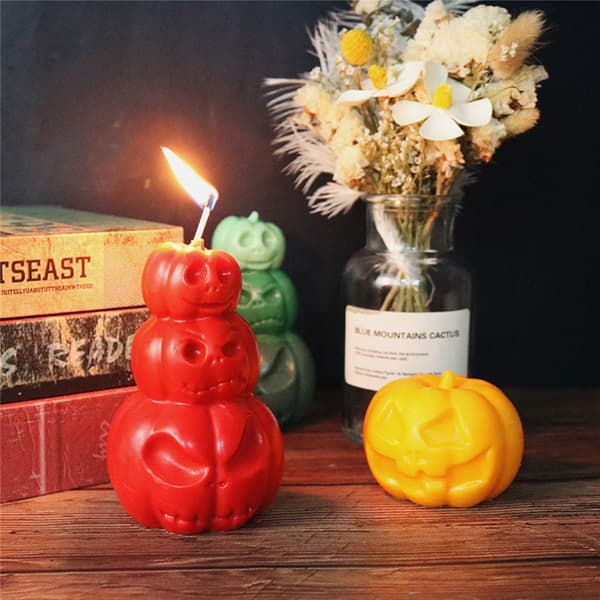 Halloween 3D Gresskar Lys Silikonformer DIY Kakebaking