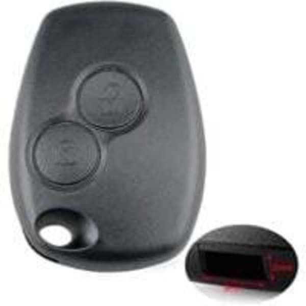 Renault fjernkontrollenhet - 2 knapper for Clio 3, Twingo 2, Master 3, Kangoo 2 (uten blad)