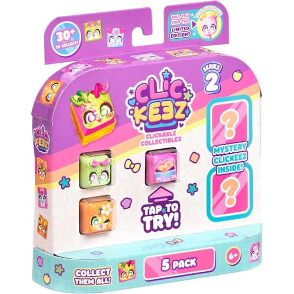 Goliath - CLICKEEZ Multipack Serie 2 - 5 Kawaii Nøglefigurer til at Klikke - Nøglering Fidget Legetøj - Sensorisk ASMR Effekt Legetøj - 30+ Samling
