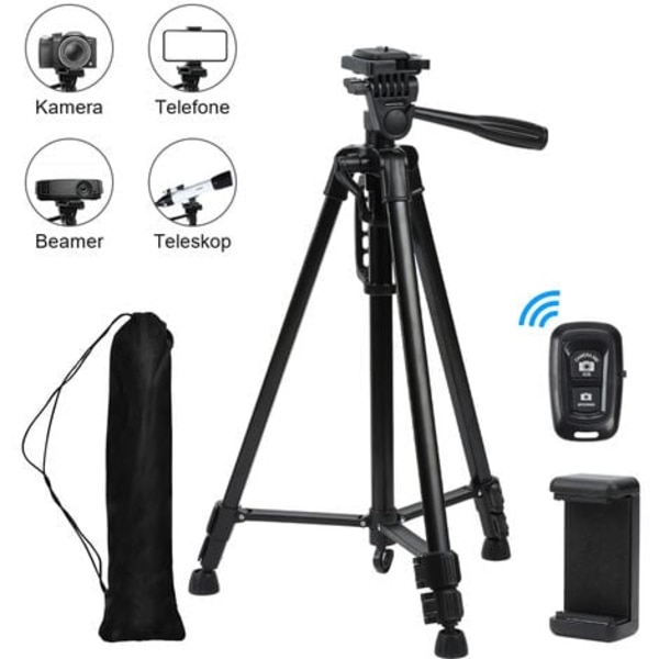 Smartphone Selfie Stick Bluetooth Mobiltelefon Stativ Självutlösare Stativ - Svart