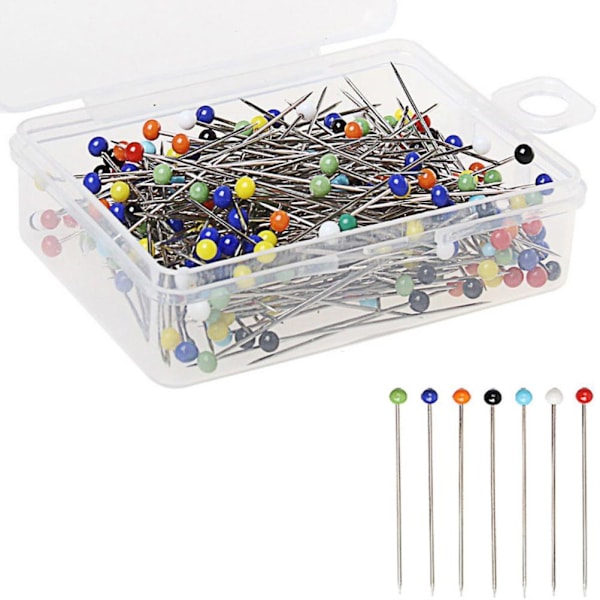 100 stycken/set 3,2 cm sy nålar färgglada glaskula huvud raka sömnad nålar sy nålar för DIY dekoration hantverk sömnadsprojekt