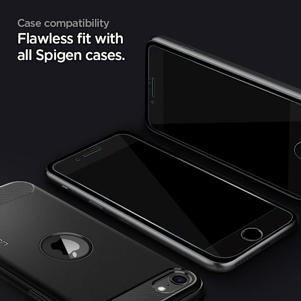 Spigen 2-Pack Fc Härdat Glas Skärmskydd iPhone 7/8/SE (2020/2022) - Svart Svart