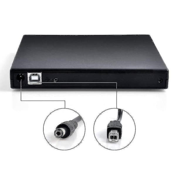 USB 2.0 Ekstern CD/DVD-spiller Svart