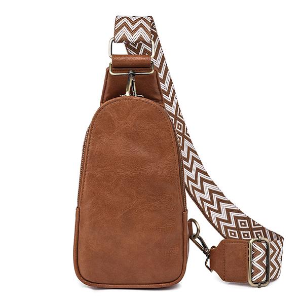 Sling PU-väskor för kvinnor, crossbody-väska, bröstväska med rem för flicka, dam, för vandring, löpning, 23*13*7 cm