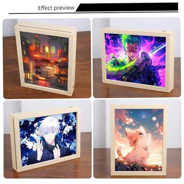 K-POP Demon Hunter Anime-inspired LED Light Box - Decorative Shadow Lamp for Bedroom and Gift