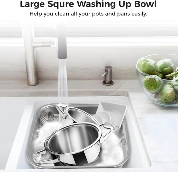 Stainless Steel Sink, Multifunctional Sink, Large Square Kitchen Container, Vegetable Washing Basin.