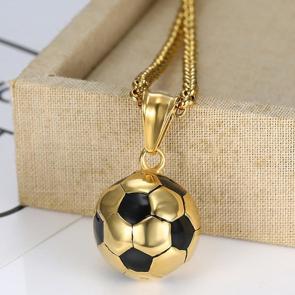 Sport Fotboll Halsband För Herr Pojkar Rostfritt Stål Guld