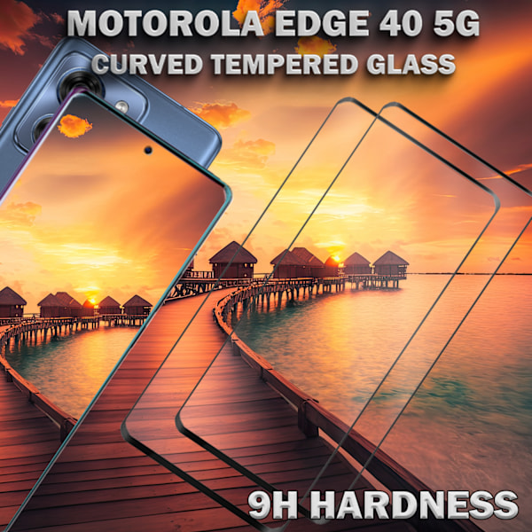 2-Pack Motorola Edge 40 (5G) - Härdat Glas 9H -Super kvalitet 3D Skärmskydd