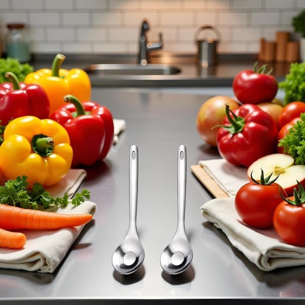 2-pack Cactus Peeler Spoons - Stainless Steel Multi-tool for Peeling, Slicing & Shaping Meatballs, Kitchen Utensil Set