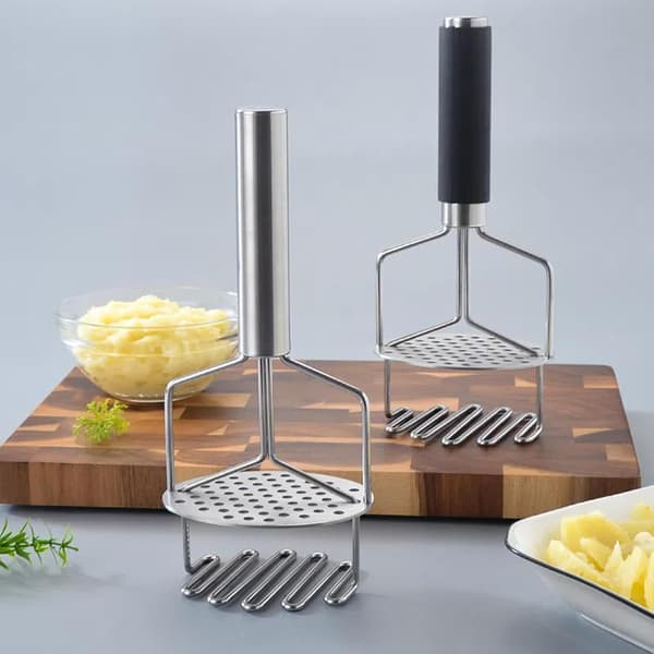Manual Double-Layer Stainless Steel Potato Masher, Kitchen Press, Cooking Tool