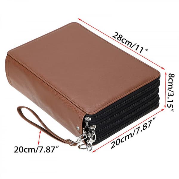 New PU Large Capacity Pencil Case, 200 Pens, Student Supplies L