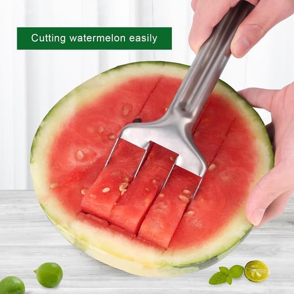 Vannmelonkutter, vannmelonkutter i rustfritt stål, bærbar fruktkutter for melon, mango, kjøkkenredskaper for hjem, campingfest